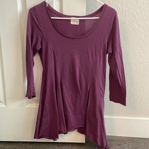 Anthropologie purple flowy top